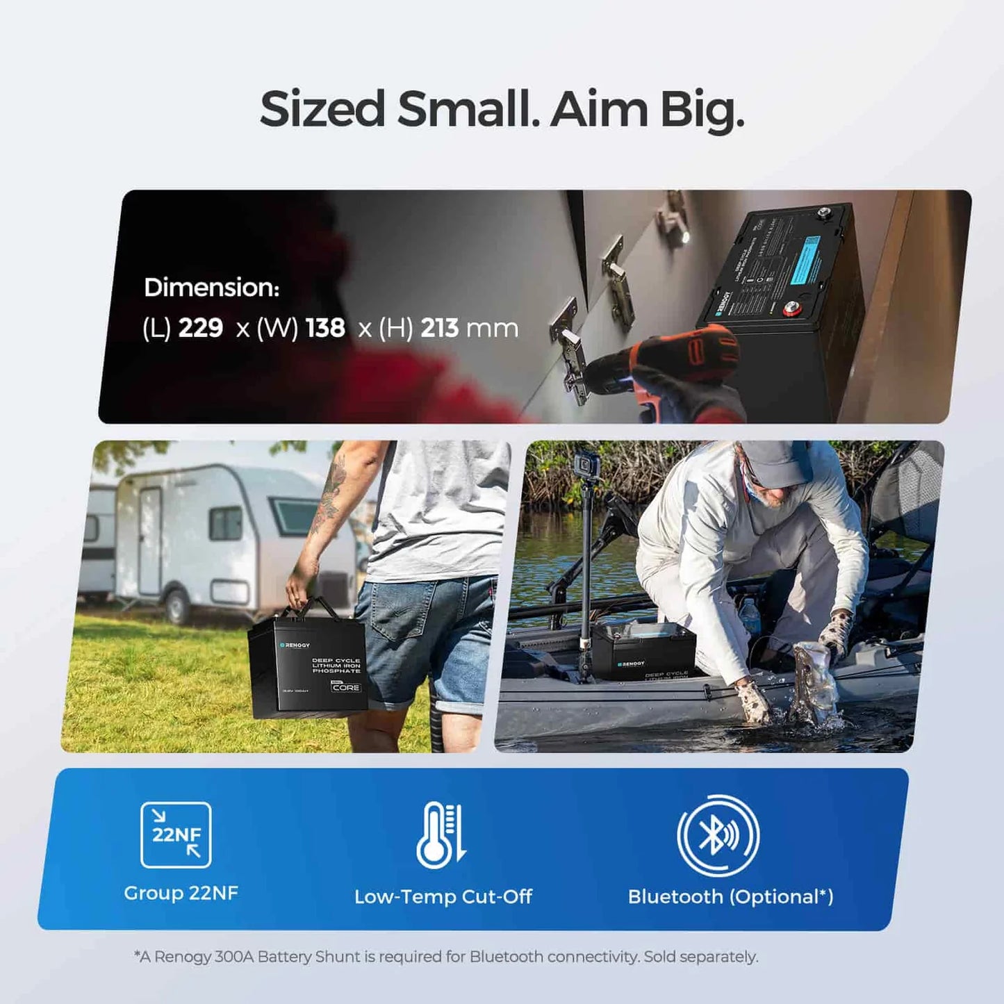 Renogy Core Mini 12.8V 100Ah Lithium LiFePO4 Battery