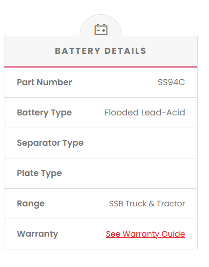 SS94C SSB Commercial Truck & Bus Battery (DIN94)