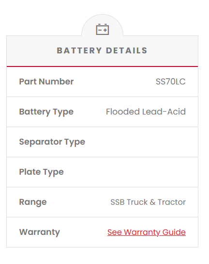 SS70LC SSB Commercial Truck & Bus Battery (NS70LC)
