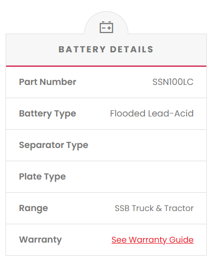 SSN100LC SSB Commercial Truck & Bus Battery (N100LC)