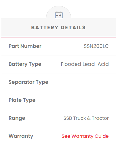 SSN200LC SSB Commercial Truck & Bus Battery (N200)