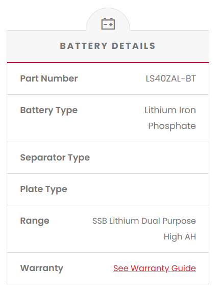 LS40ZAL-BT SSB Lithium Starting Car Battery (NS40ZL)