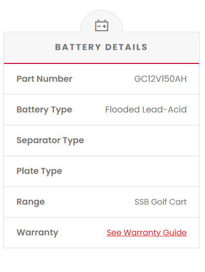 GC12V150AH SSB Golf Cart Deep Cycle Battery (12V)