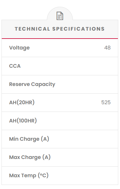 Built Traction Forklift Battery 48V24/7PZB525H for Toyota Forklift 7FBE