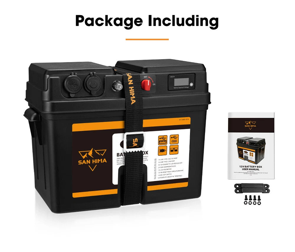 12V Portable Battery Box - Compatible with all Battery Types