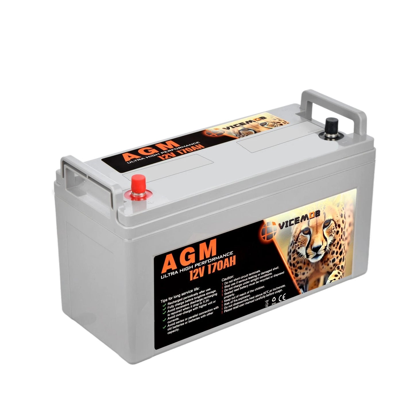 170AH 12V AGM Battery Camping Marine 4WD Fridge Solar Deep Cycle Battery