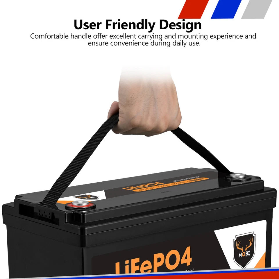 Mobi 12V 135AH Lithium Iron Phosphate (LiFePO4) Deep Cycle Battery