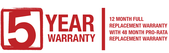 170Ah Lithium Battery Sunshine Coast 5-year warranty logo with text about replacement warranties