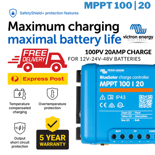 Victron Smart Solar MPPT 100/20 (12/24/48V) Solar Charge Controller - SCC110020160R