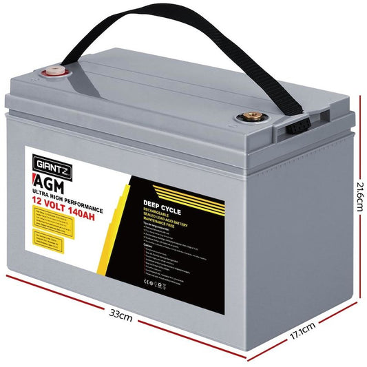 Giantz Power 140AH 12V AGM Deep Cycle Battery