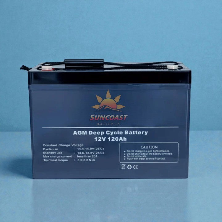 120AH 12V AGM Battery Camping Marine 4WD Fridge Solar Deep Cycle Battery