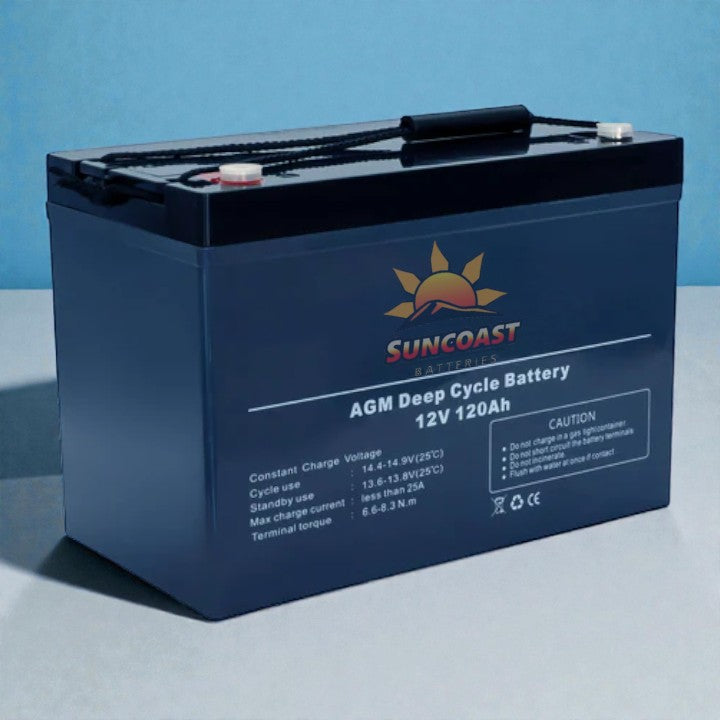 120AH 12V AGM Battery Camping Marine 4WD Fridge Solar Deep Cycle Battery