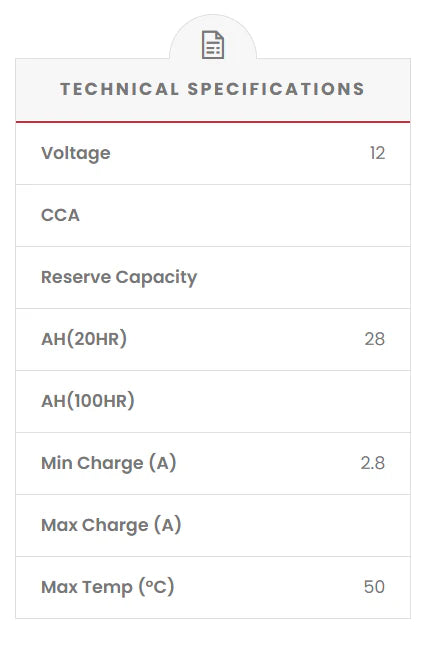 CBC12V22AH Fusion AGM 12V Deep Cycle Battery