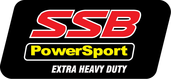 SSB Powersport logo with 'Extra Heavy Duty' text on a black background Batteries Now Sunshine Coast 