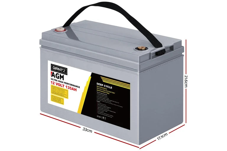 Giantz Power 135AH 12V AGM Deep Cycle Battery