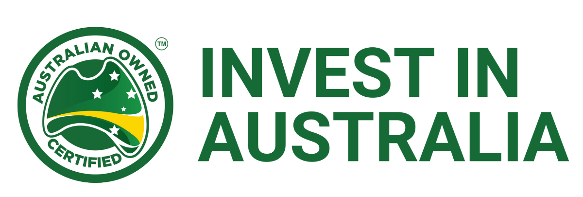 Deep Cycle AGM Batteries Sunshine Coast  'Invest in Australia' with a green and yellow emblem on a white background