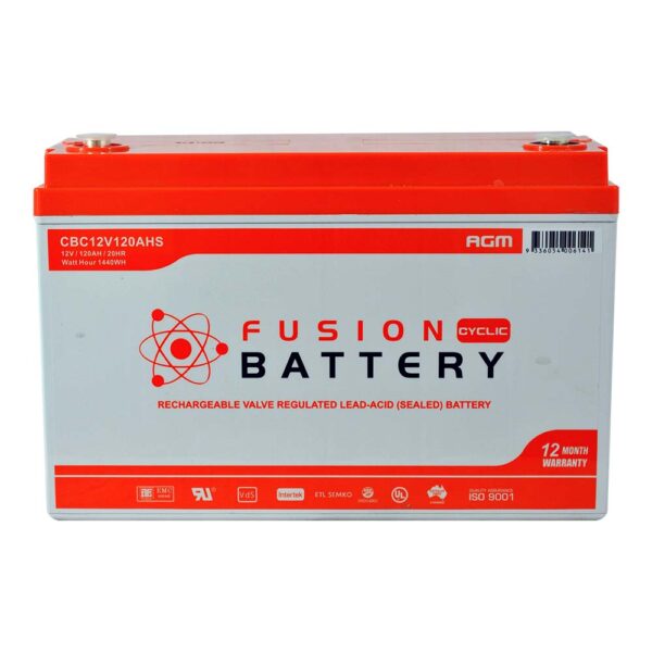 CBC12V120AHS Fusion 120Ah AGM 12V Deep Cycle Battery