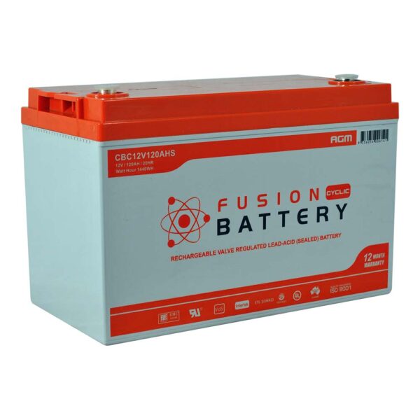 CBC12V120AHS Fusion 120Ah AGM 12V Deep Cycle Battery