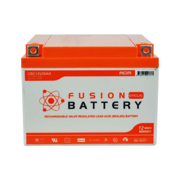 CBC12V26AH Fusion AGM 12V Deep Cycle Battery
