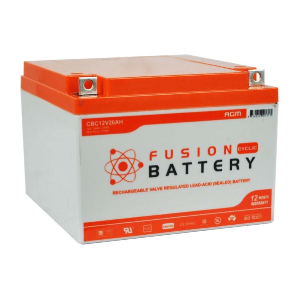 CBC12V26AH Fusion AGM 12V Deep Cycle Battery
