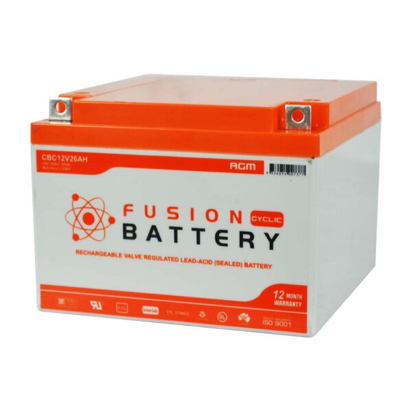 CBC12V26AH Fusion AGM 12V Deep Cycle Battery
