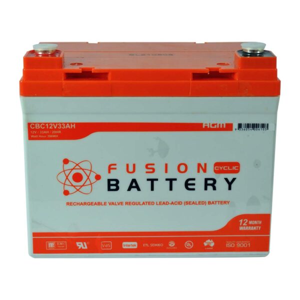 CBC12V33AH Fusion 33AH AGM 12V Deep Cycle Battery