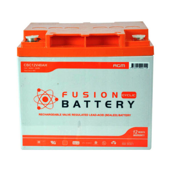 CBC12V40AH Fusion AGM 12V Deep Cycle Battery