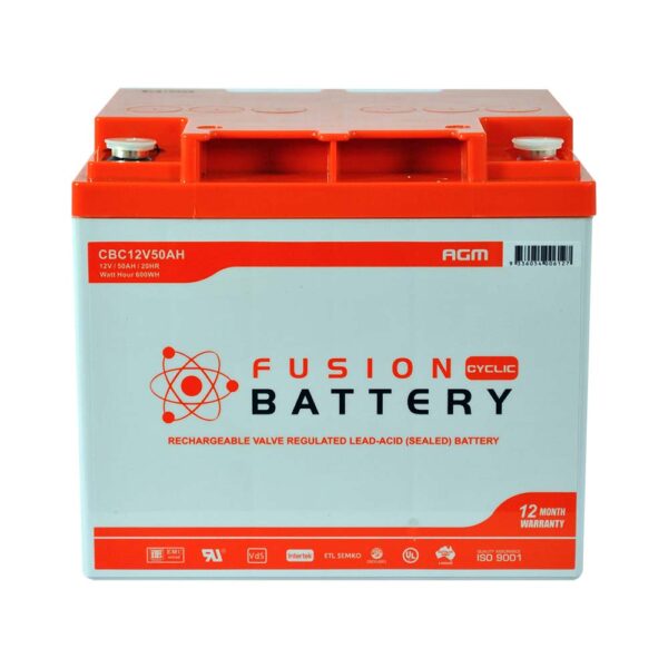 CBC12V50AH Fusion 50AH AGM 12V Deep Cycle Battery