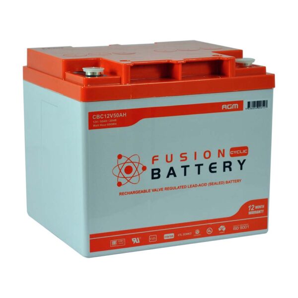 CBC12V50AH Fusion 50AH AGM 12V Deep Cycle Battery