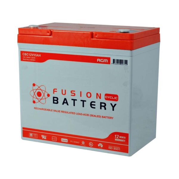 CBC12V55AH Fusion AGM 12V Deep Cycle Battery