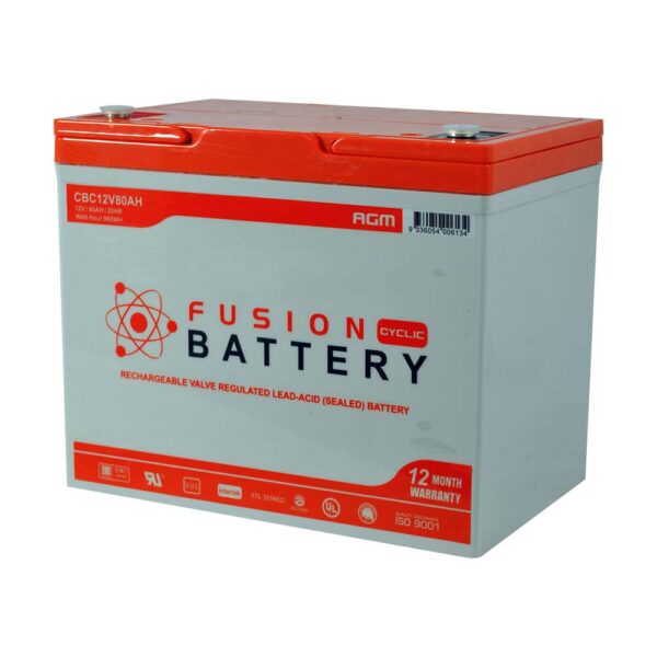 CBC12V80AH Fusion AGM 12V 80Ah Deep Cycle Battery