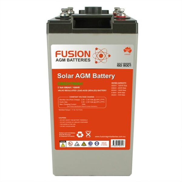 CBS2V700AH Fusion Solar AGM 2V Solar Battery