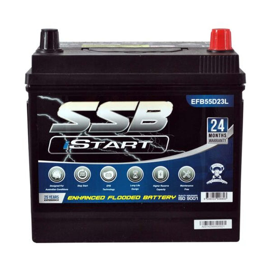EFB55D23L SSB Stop Start EFB MF Hybrid Car Battery 55D23L (Group 55)