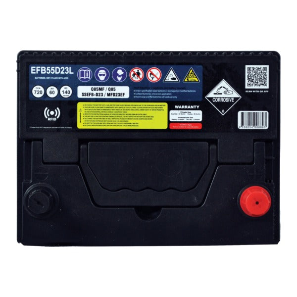 EFB55D23L SSB Stop Start EFB MF Hybrid Car Battery 55D23L (Group 55)