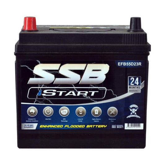 EFB55D23R SSB Stop Start EFB MF Hybrid Car Battery 55D23R (Group 55)