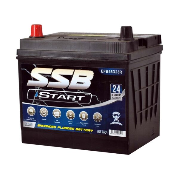 EFB55D23R SSB Stop Start EFB MF Hybrid Car Battery 55D23R (Group 55)