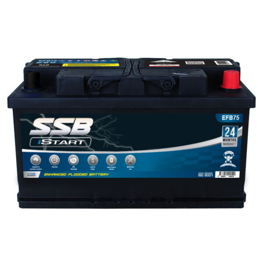 EFB75 SSB Stop Start EFB MF Car Battery  (Group 75 / DIN75)