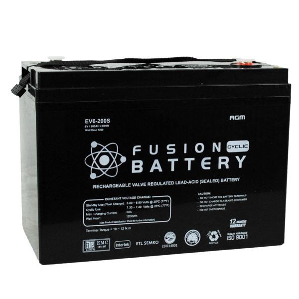 EV6-200S Fusion Electric Vehicle 6V Deep Cycle Battery