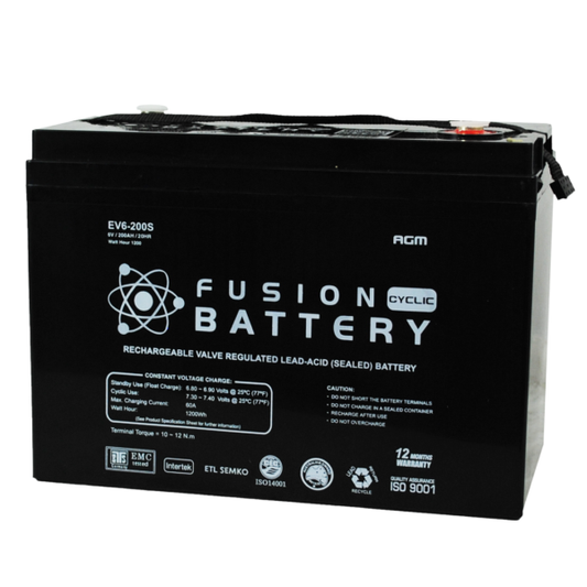 EV6-200S Fusion Electric Vehicle 6V Deep Cycle Battery