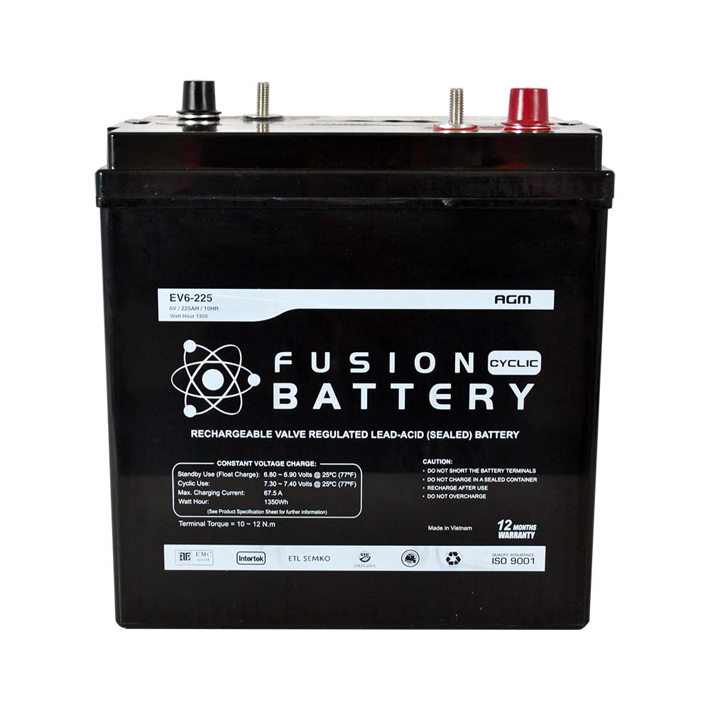 EV6-225 Fusion Electric Vehicle 6V Deep Cycle Battery