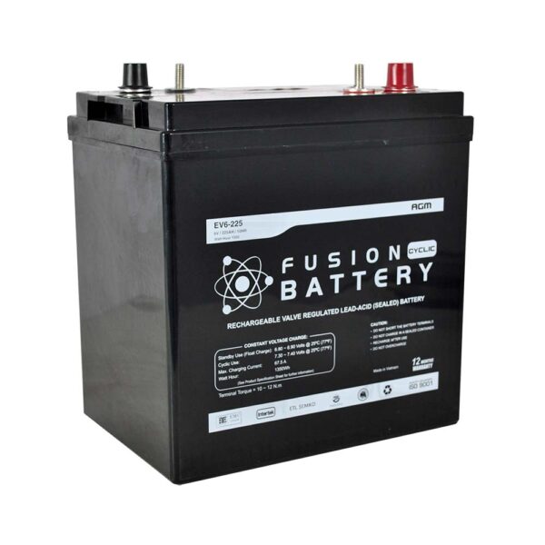 EV6-225 Fusion Electric Vehicle 6V Deep Cycle Battery