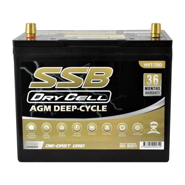 HVT-70D Dual Purpose VRLA (AGM) Battery (Group 70D)