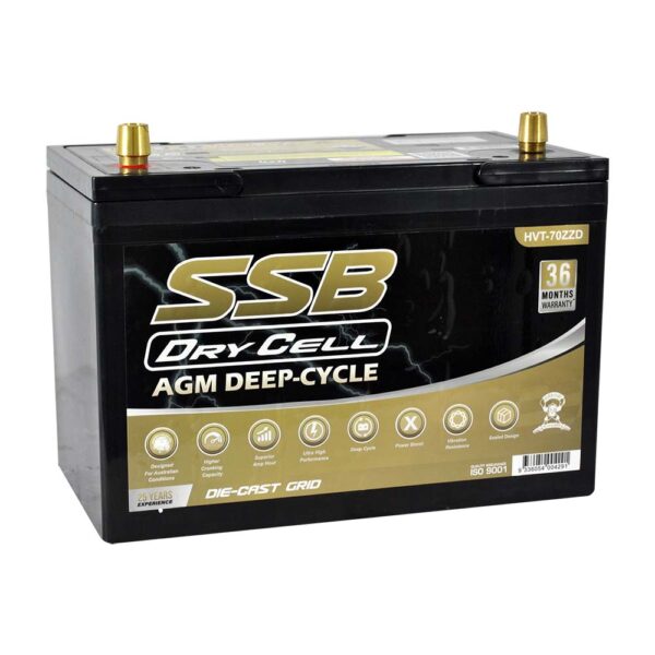 HVT-70ZZD Dual Purpose VRLA (AGM) Battery (Group 70ZZD)
