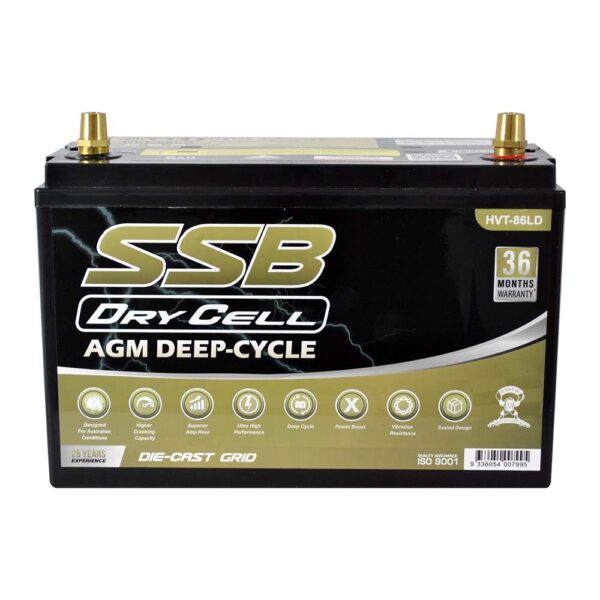HVT-86LD Dual Purpose VRLA (AGM) Battery with 8mm ADAPTOR (Group 86LD)