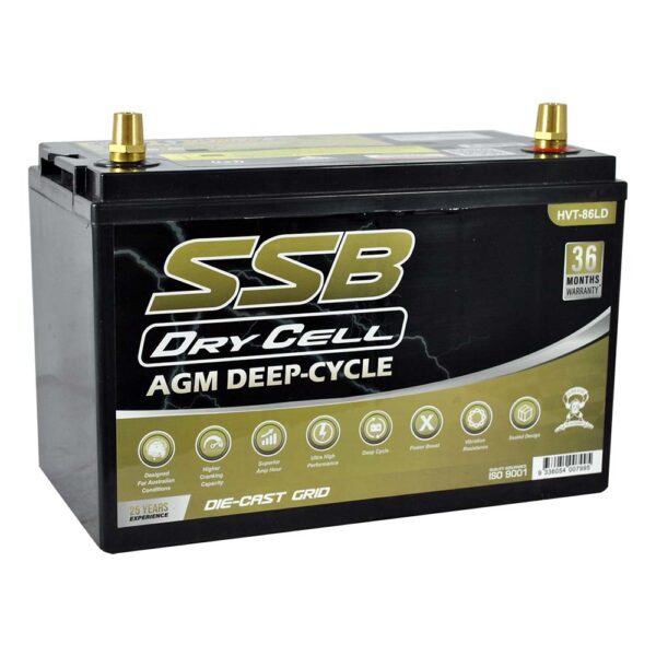 HVT-86LD Dual Purpose VRLA (AGM) Battery with 8mm ADAPTOR (Group 86LD)