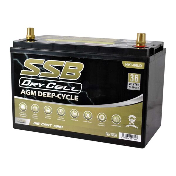 HVT-86LD Dual Purpose VRLA (AGM) Battery with 8mm ADAPTOR (Group 86LD)