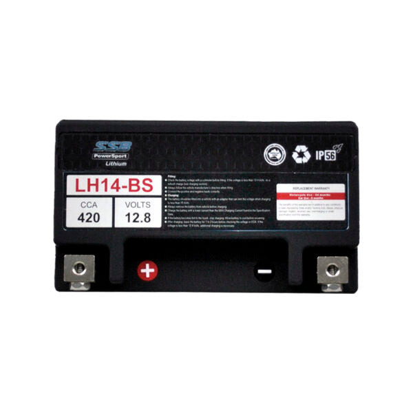 SSB LH14-BS (YTX14-BS)12V 425CCA UltraLite Lithium Prismatic Cell Motorcycle