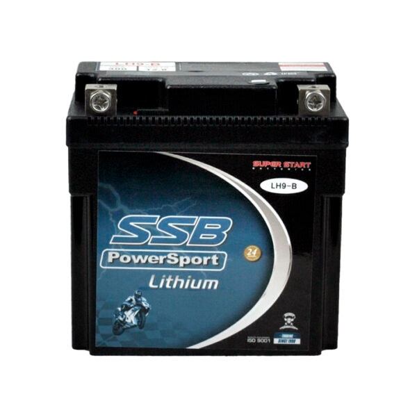 LH9-B SSB High Performance Lithium Motorcycle Battery SSB PowerSport lithium battery on a white background