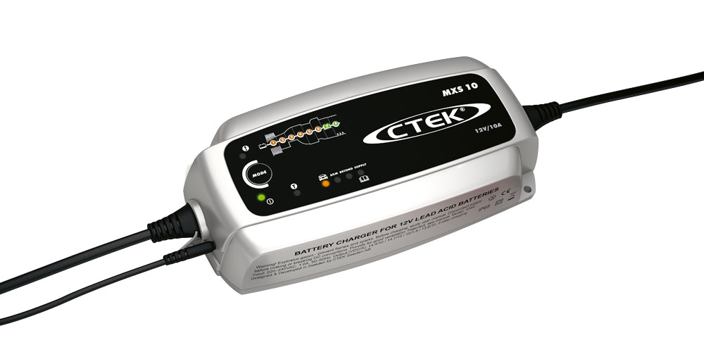 CTEK MXS10 12V Battery Charger 10 AMP MULTI MXS CTEK battery charger on a white background