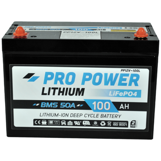 100AH 12V Lithium Camping Caravan Deep Cycle Battery - Pro Power